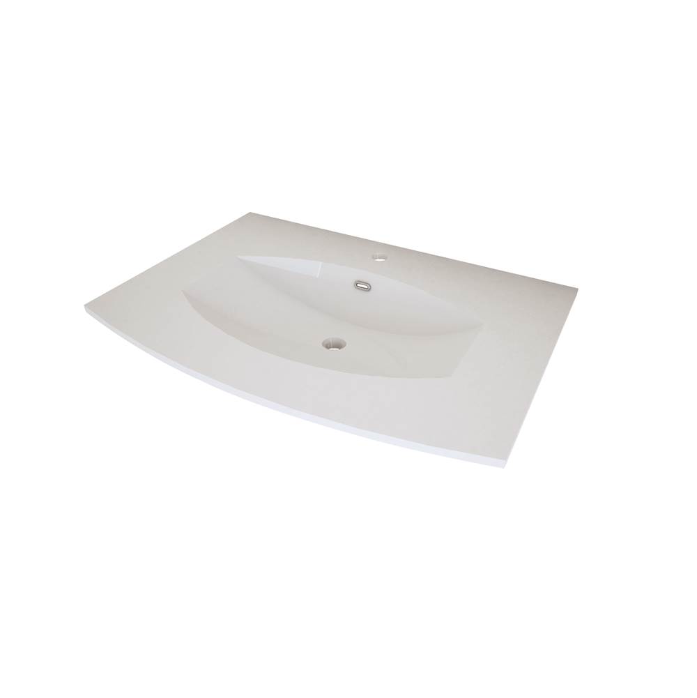 Sapphire Bath 29.5'' Resin Integrated White Sink