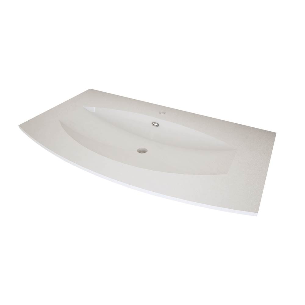 Sapphire Bath 39.8'' Resin Integrated White Sink