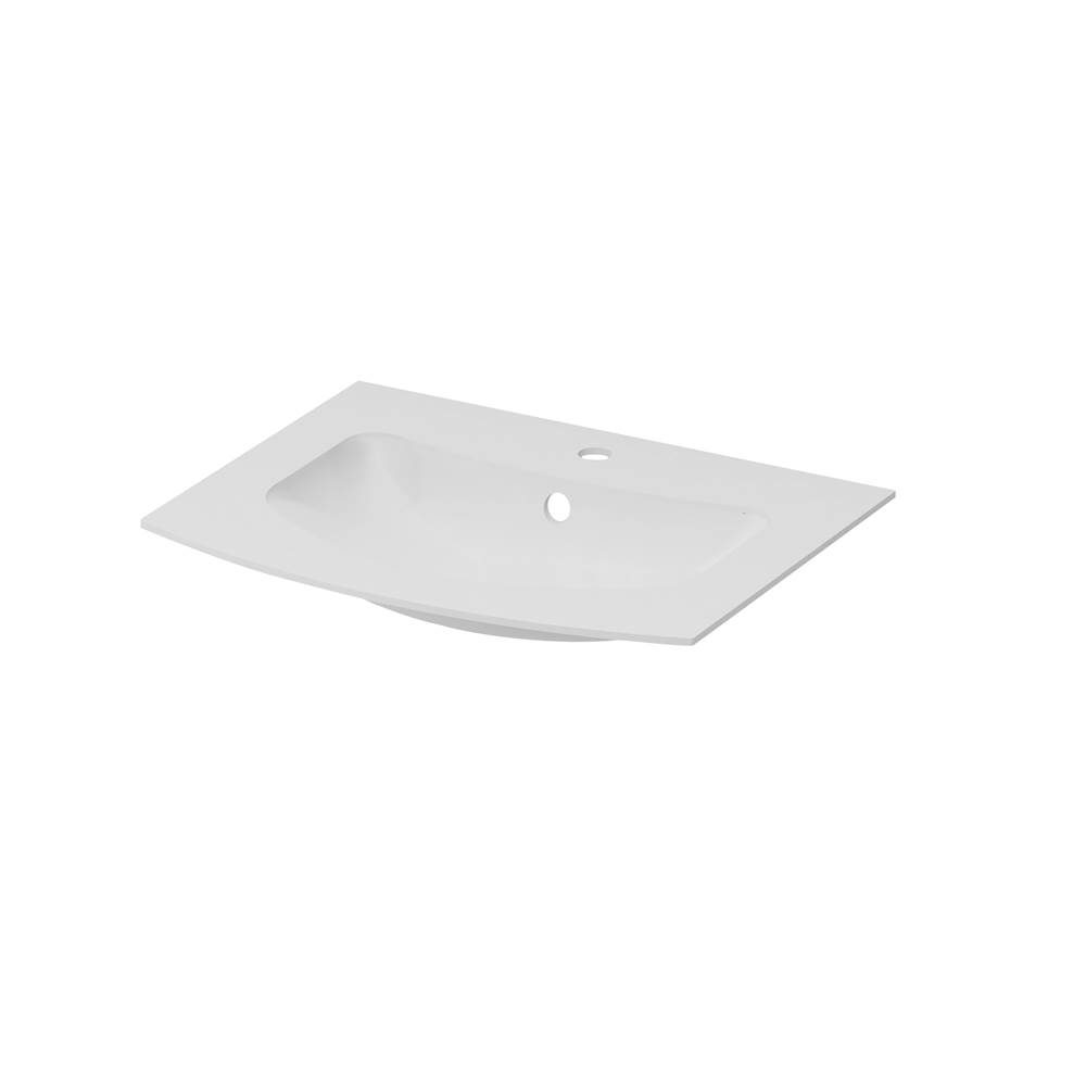 Sapphire Bath 24.4''W x 0.3''H x 19.3''D Soho Collection Solid surface Integrated sink Matte White