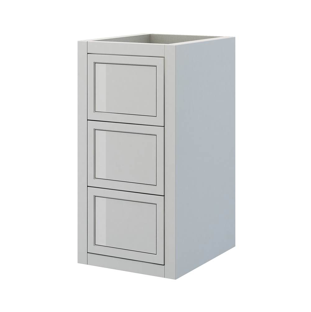 Sapphire Bath 15'' Retro Matte White Side Cabinet w/ White Glass Draw (3 Drawer)