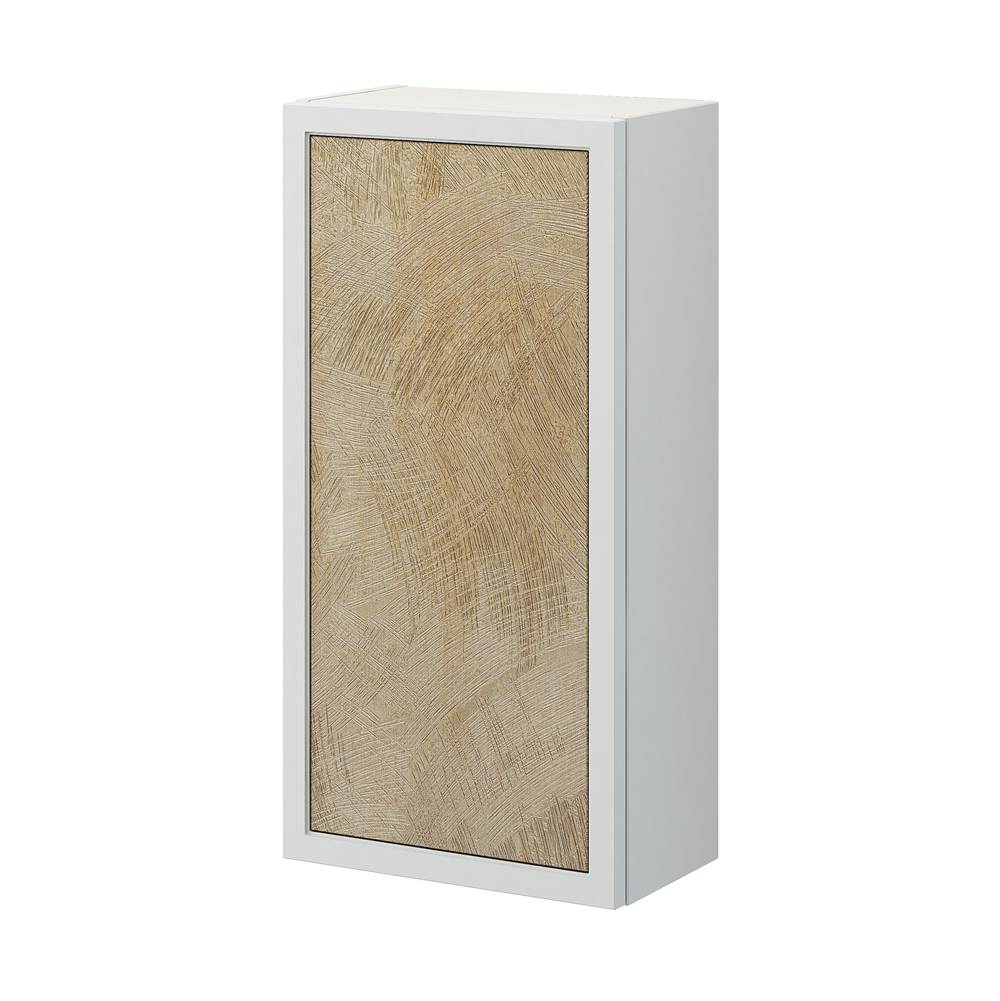 Sapphire Bath 13.8'' Retro Matte White Hanging Cabinet w/ Gold Lame Glass Door