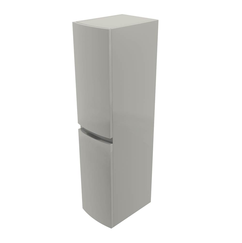 Sapphire Bath 11.8''W x 51.2''H Vague Collection Gray Glossy Linen Cabinet W/ 2 Doors