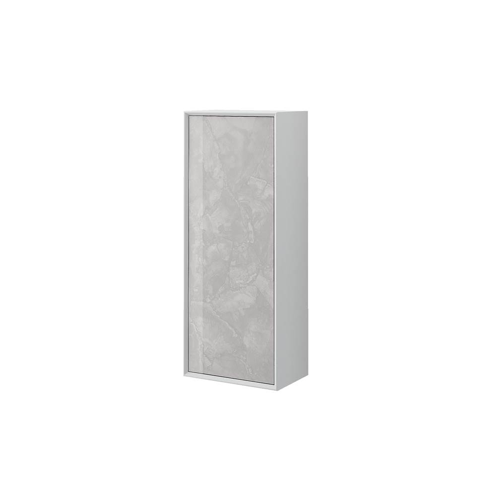 Sapphire Bath 15.7''W x 39.4''  Bellagio Collection Light Onice Linen Cabinet W/ door in Marbled Glass
