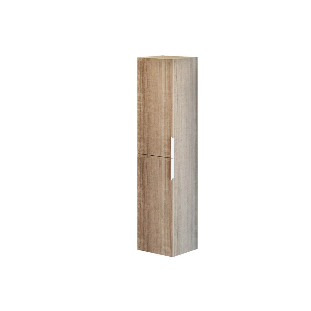 Sapphire Bath SPACE 14'' x 13'' x 60'' Linen Cabinet with 2 doors in Oak Bruges, reversible, Soft Closing