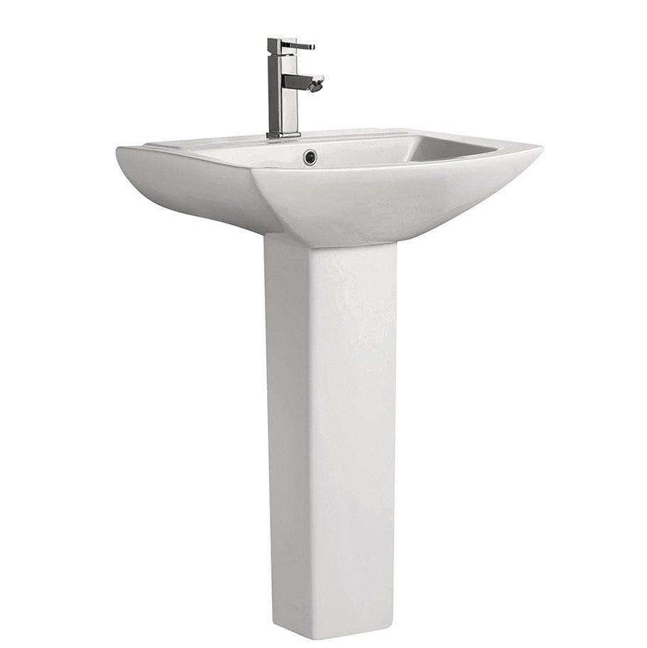 Swiss Madison Sublime Pedestal Bathroom Sink Square Single Faucet Hole