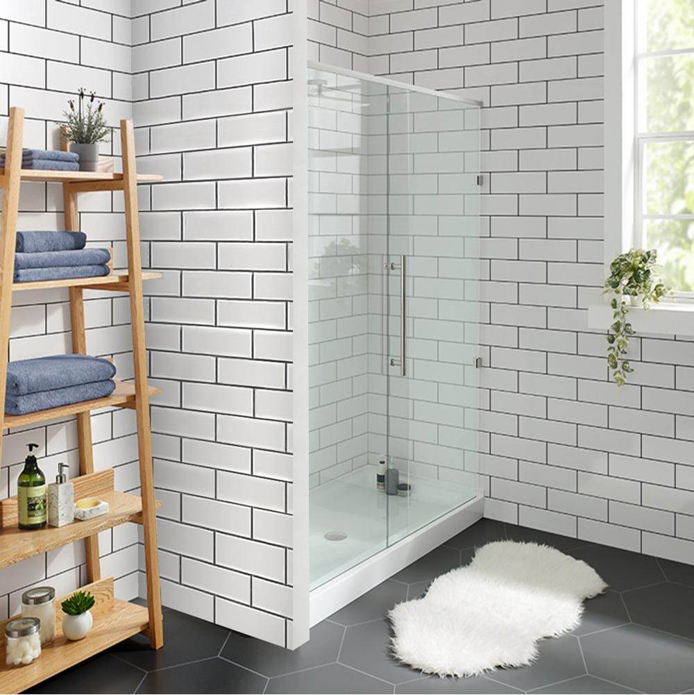 Swiss Madison Voltaire 48'' X 32'' Acrylic White, Single-Threshold, Center Drain, Shower Base