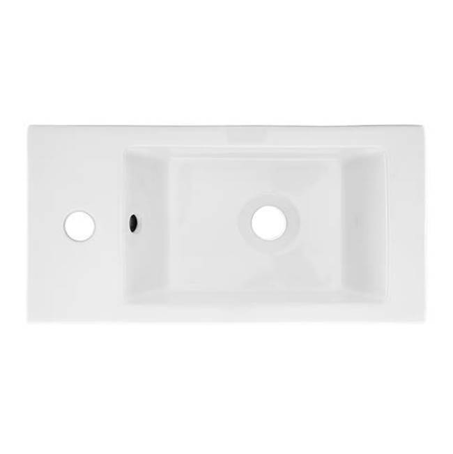 Swiss Madison Voltaire Rectangular Ceramic Wall Hung Sink With Left Side Faucet Mount