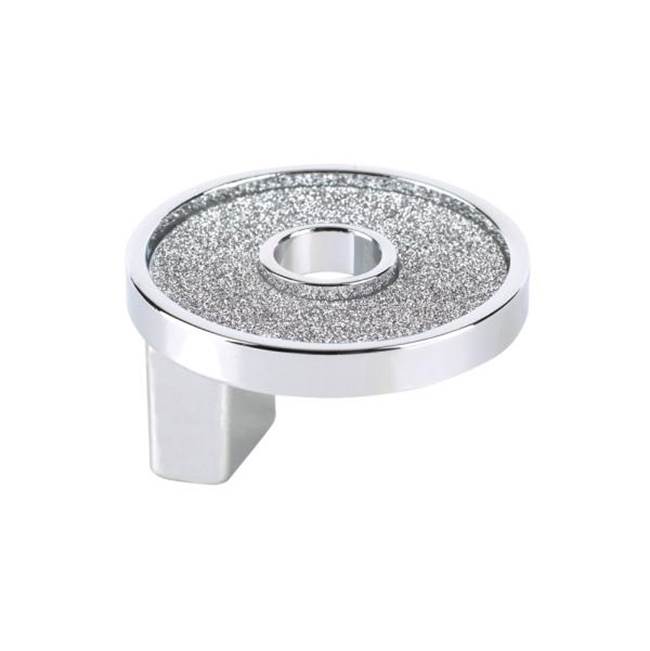 Topex Small Round Knob With Hole Sparkling Swarovski Bright Chrome